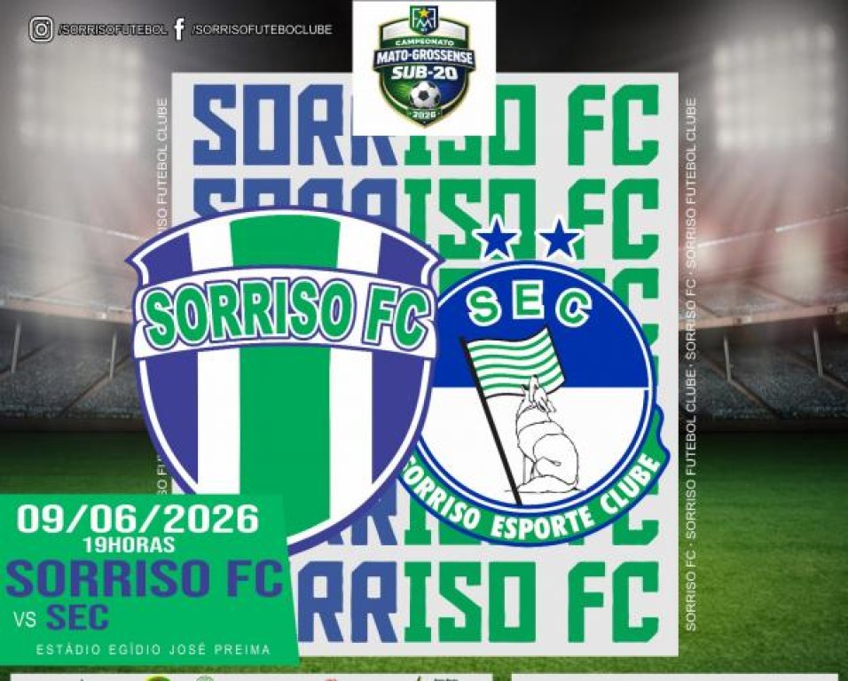 Sorriso FC e SEC se enfrentam pela segunda rodada do Mato-grossense Sub-20
