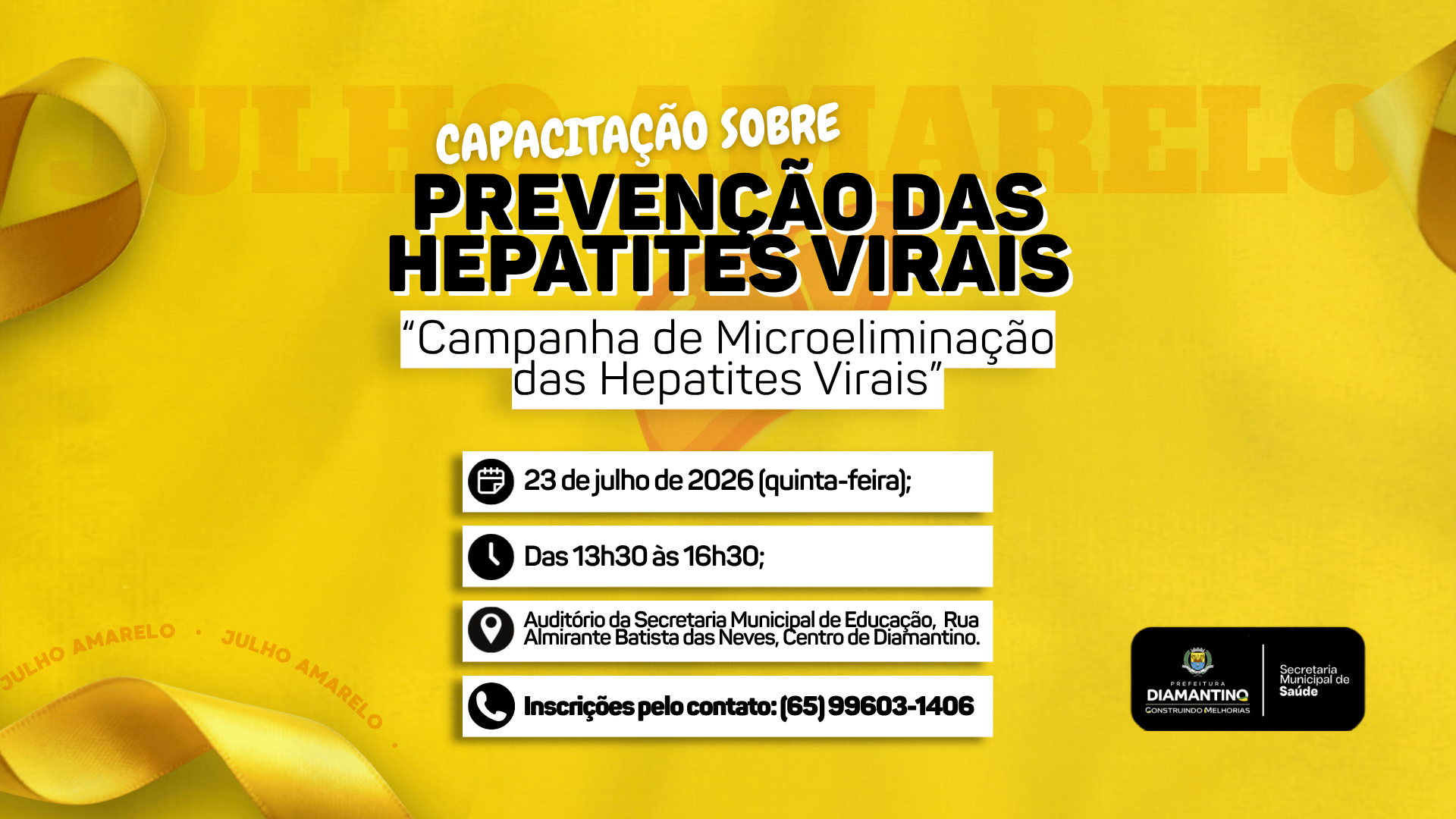 Prefeitura de Diamantino convida profissionais da beleza para capacitação sobre prevenção das hepatites virais